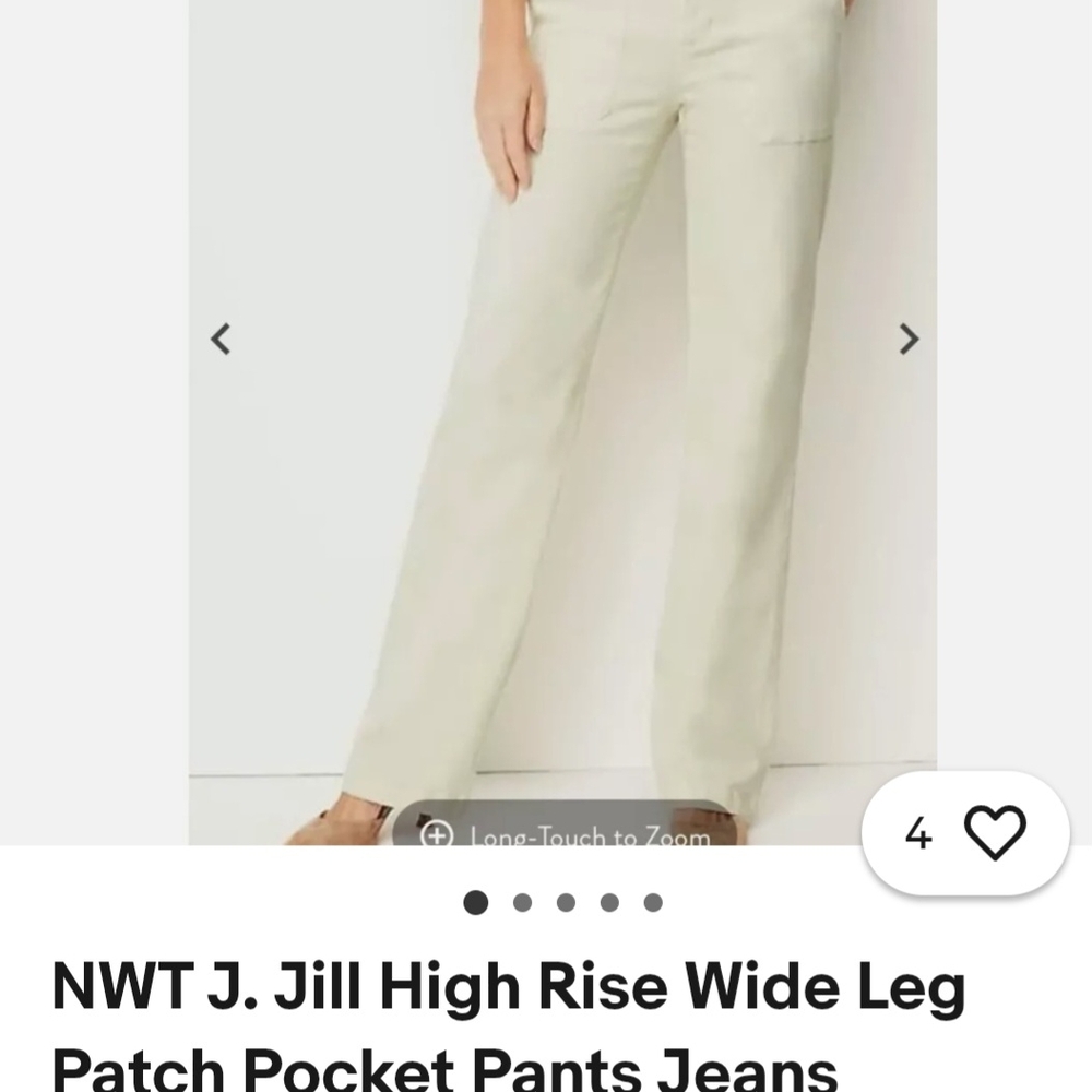 J. Jill Cream Wide Leg Jeans